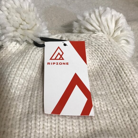 Ripzone Youth White Knit Beanie With Double Pom Poms - Picture 9 of 11